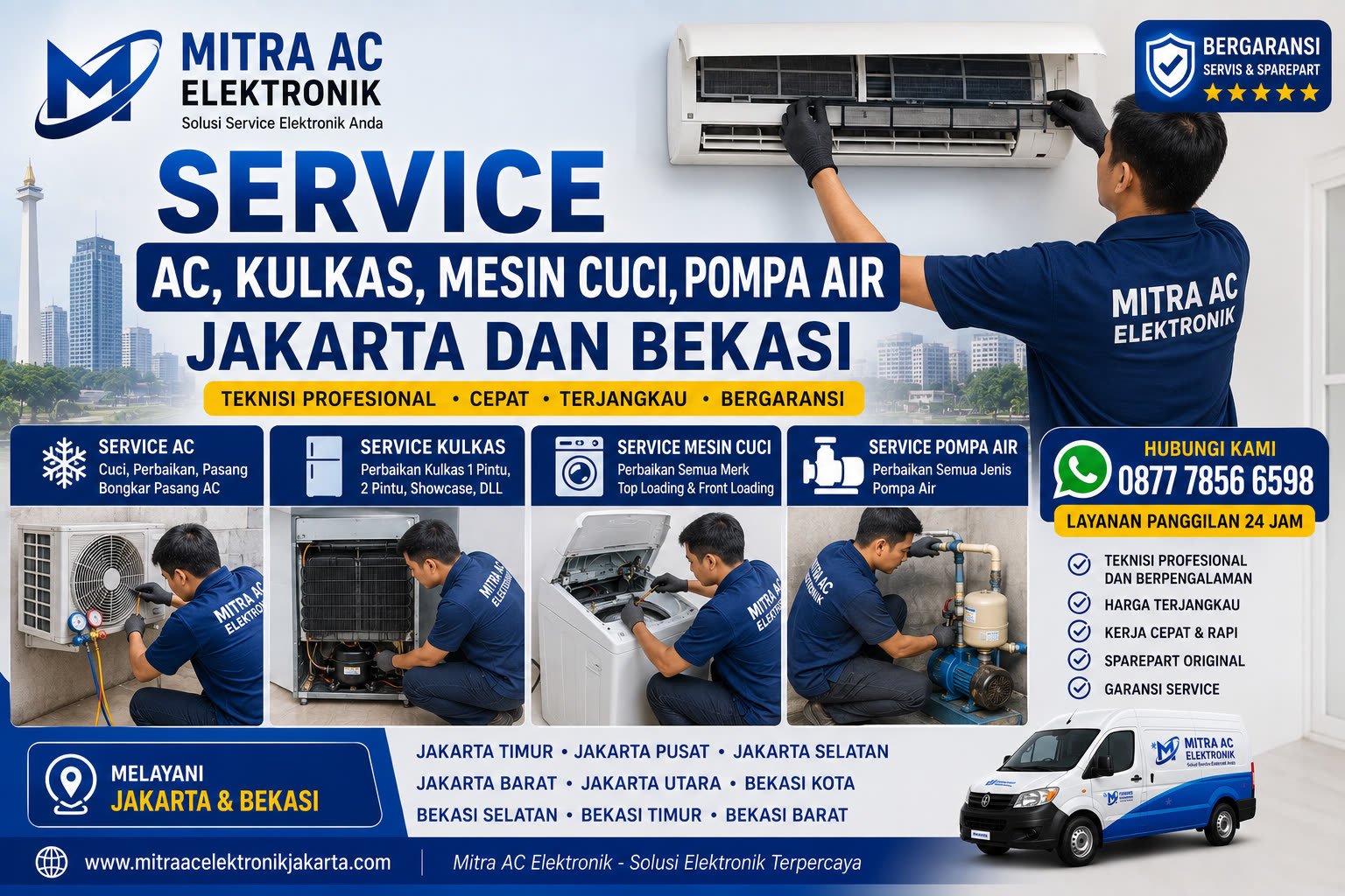 Jasa Service Elektronik Jakarta : Service Ac, Kulkas, Mesin Cuci dan Pompa Air