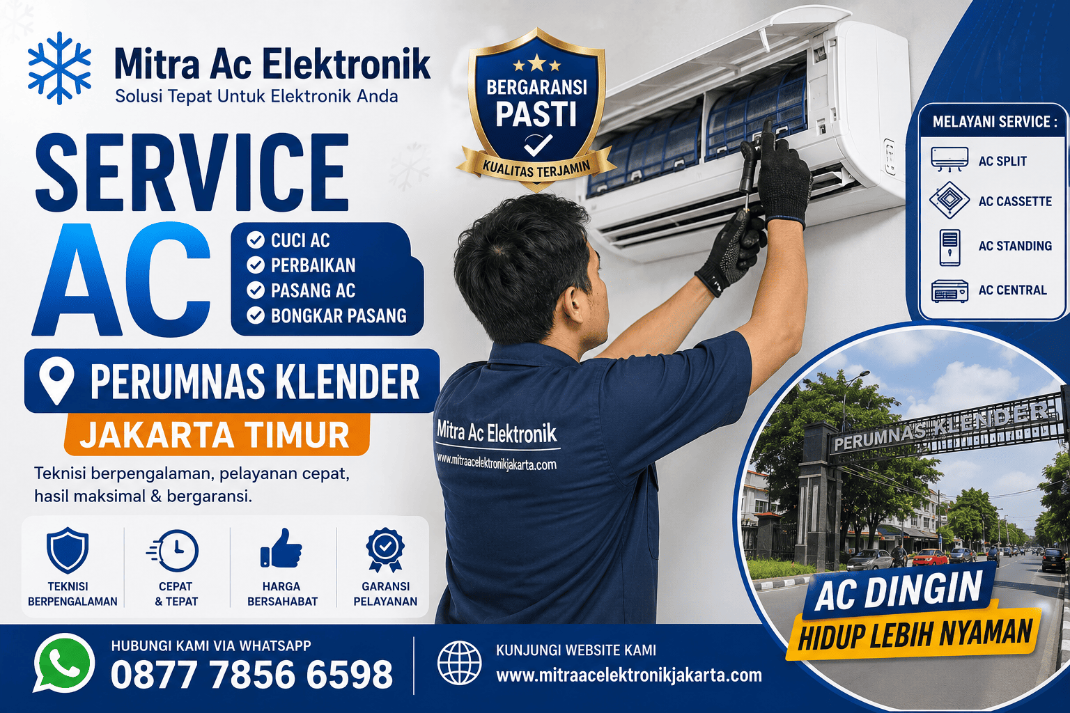 Layanan Service AC Perumnas Klender Malaka Sari Jakarta Timur Panggilan Teknisi Profesional