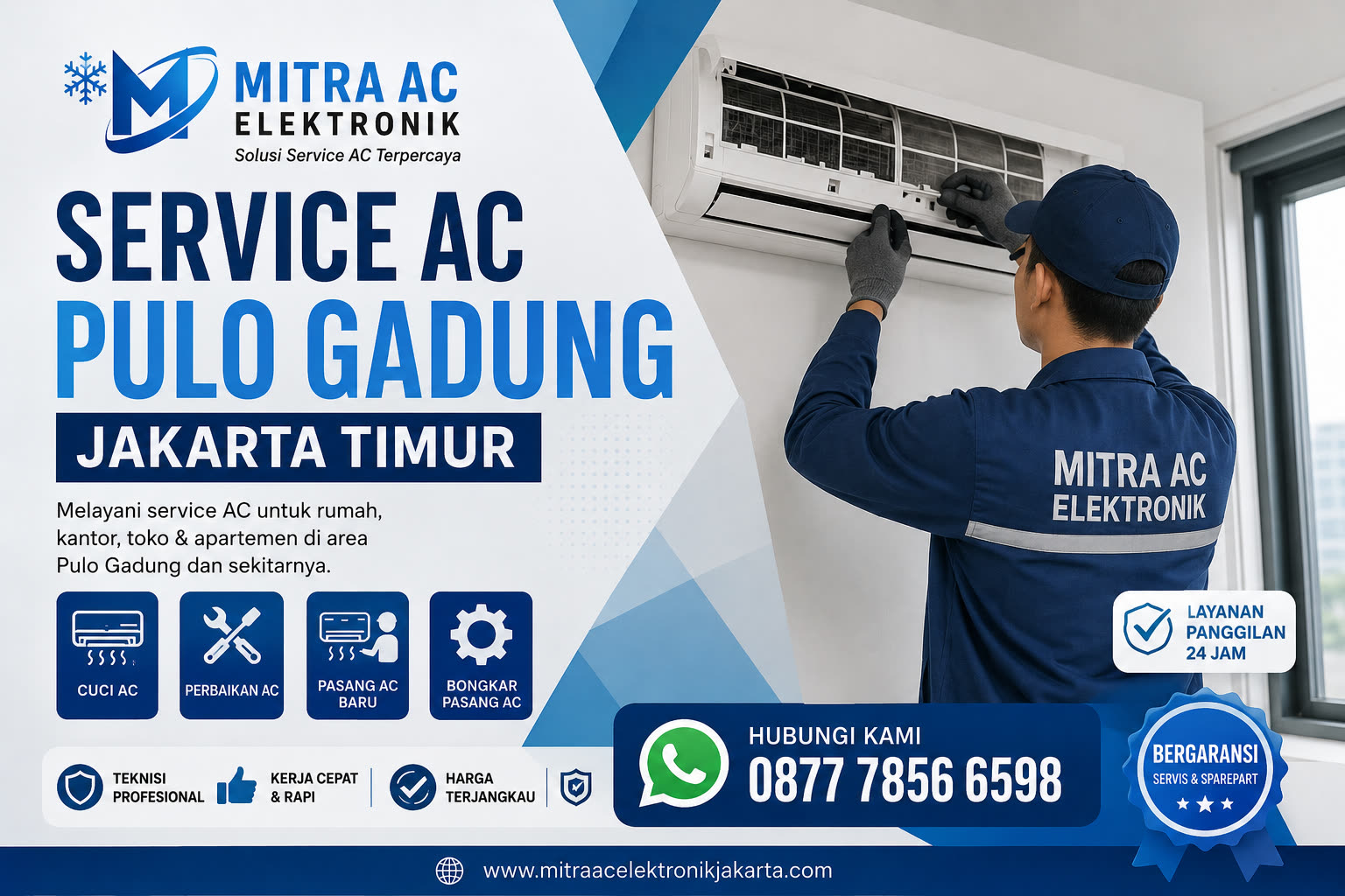 Service AC Pulo Gadung Jakarts timur dengan Tukang AC berpengalaman